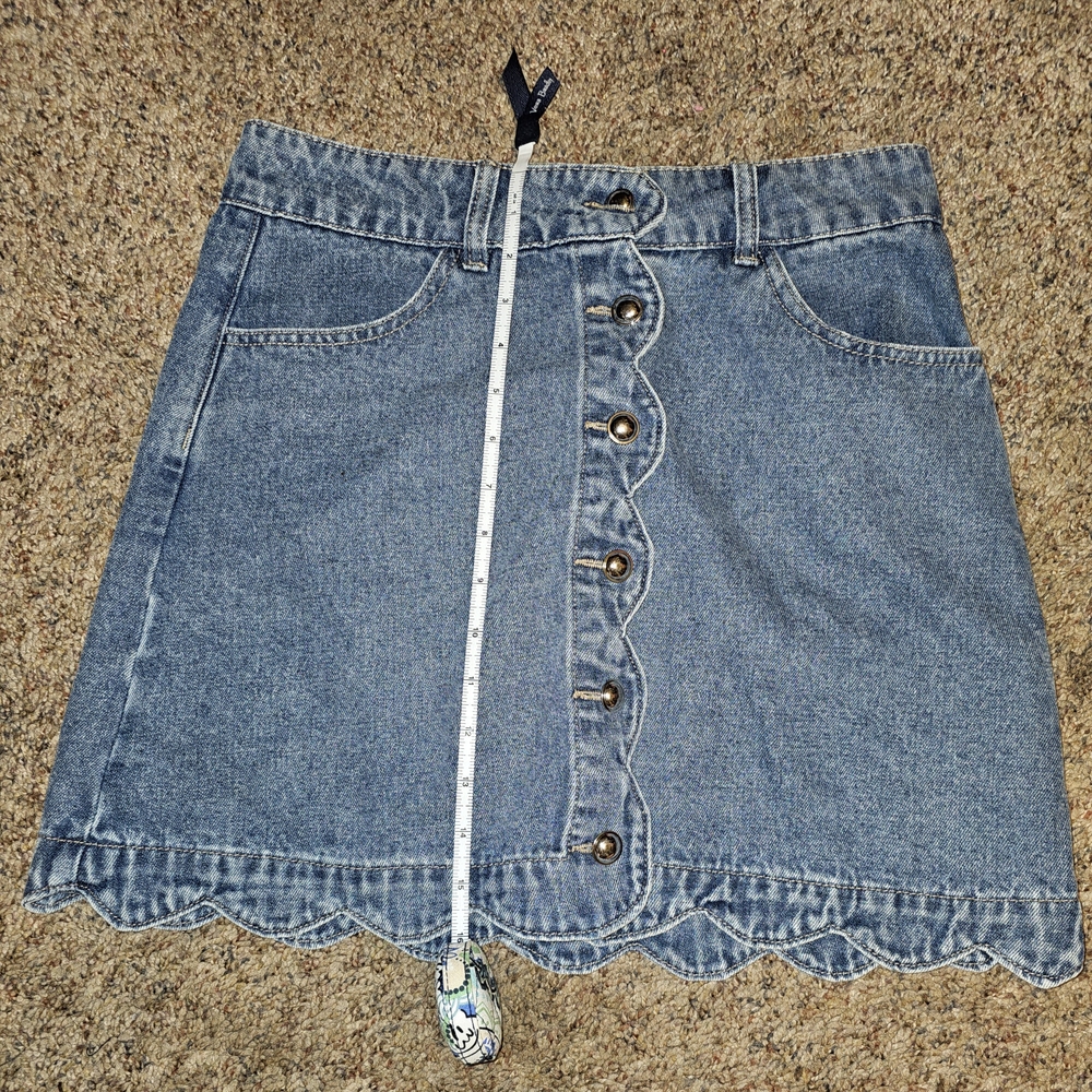 Denim Button-Front Skirt - Picture 4 of 5